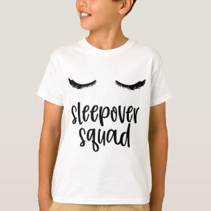 Camiseta Sleepover Squad Cute Eyelash Fiesta de madera