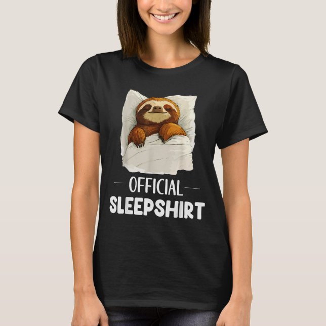 Camiseta Sleepshirt Cute Sleeng Sloth Animal Lovers Pajama  (Anverso)
