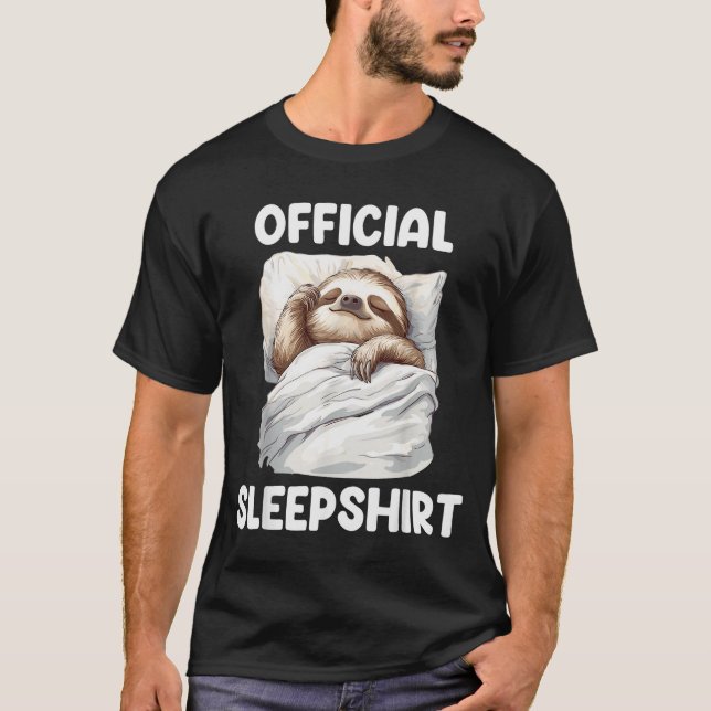 Camiseta Sleepshirt Cute Sleeng Sloth Animal Lovers Pajama  (Anverso)