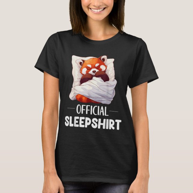 Camiseta Sleepshirt Sleeng Red Panda Animal Lovers Pajama  (Anverso)