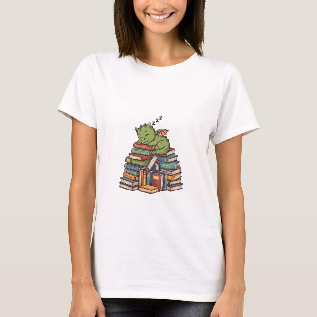 Camiseta Sleepy Bookworm Dragon (Anverso)
