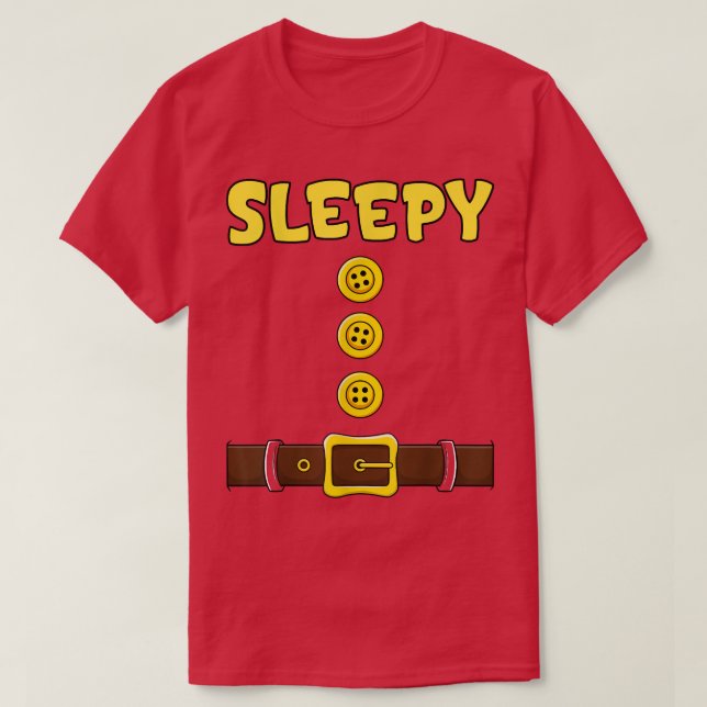 Camiseta Sleepy Halloween Dwarf Costume Matching Group Coup (Diseño del anverso)