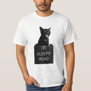 Camiseta Sleepy Head Black Cat