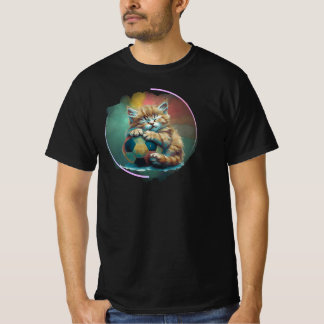 Camiseta Sleepy Kitten with Soccer Ball – Cute Sports Lover