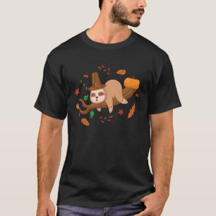 Camiseta Sleepy Sloth Cute Mammal Día de Acción de Gracias