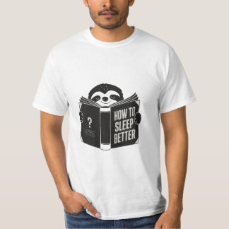 Camiseta Sleepy Sloth leyendo un libro de autoayuda