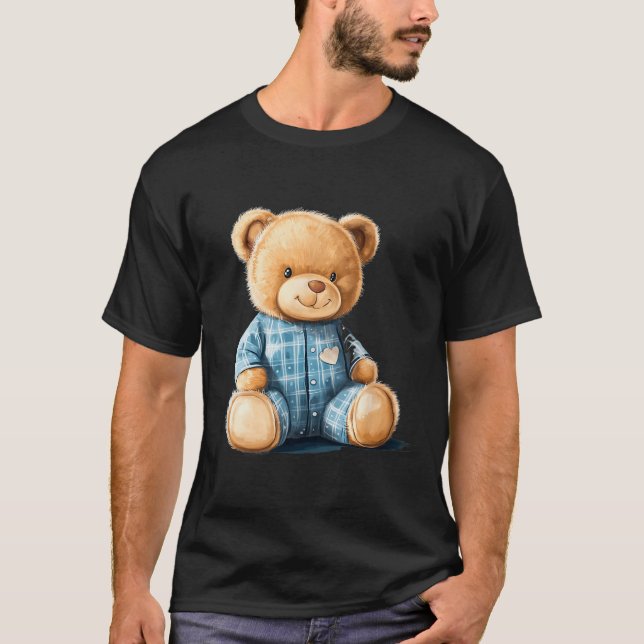 Camiseta Sleepy Teddy Bear In Cute Pajama Outfit  (Anverso)