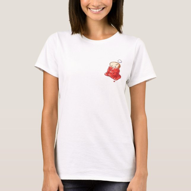 Camiseta Sleepy Toast Slice Snug in a Glossy Strawberry Jam (Anverso)