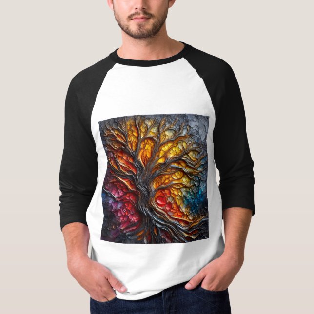 Camiseta Sleeve Raglan Tee Con Una Expresión De Arte -4 (Anverso)