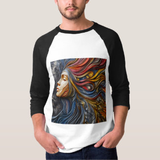 Camiseta Sleeve Raglan Tee Con Una Expresión De Arte -5