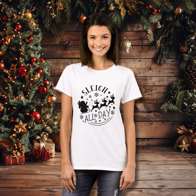 Camiseta Sleigh All Day Winter Holiday (Sleigh All Day Winter Holiday T-Shirt)