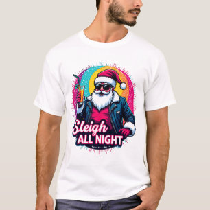 Camiseta Sleigh All Night Psychedelic Santa