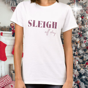 Camiseta Sleigh Minimalista rosado todo el día