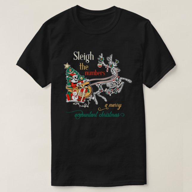 Camiseta Sleigh Numbers Merry Accountability Retro Funny Ch (Diseño del anverso)