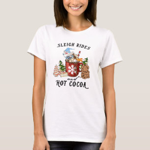 Camiseta Sleigh Rides y Hot Cocoa - Gnome escandinavo
