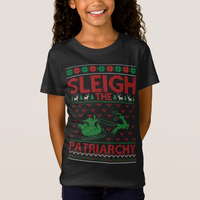 Camiseta Sleigh The Patriarchy Feminist Christmas (Anverso)