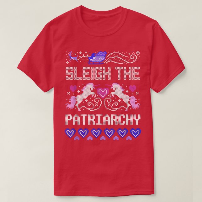 Camiseta Sleigh the patriarchyugly christmas jumper  (Diseño del anverso)