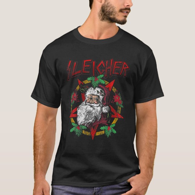 Camiseta Sleigher - Heavy Metal Santa Claus - Christmas Xma (Anverso)