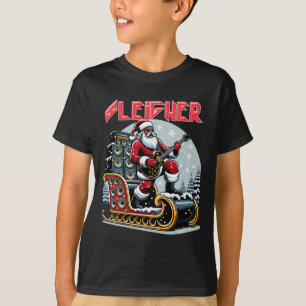 Camiseta Sleigher Salve Santa Heavy Metal Rock de Navidad X