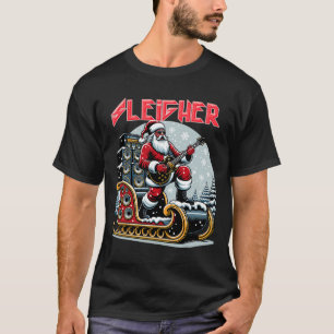 Camiseta Sleigher Salve Santa Heavy Metal Rock de Navidad X