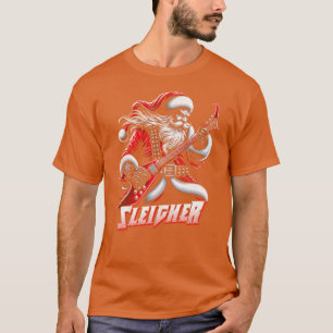 Camiseta Sleigher santa claus heavy metal chico de navidad