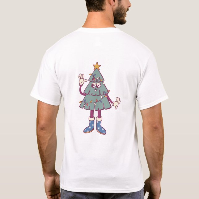 Camiseta Sleighin' It Holiday Tree Character (Reverso)