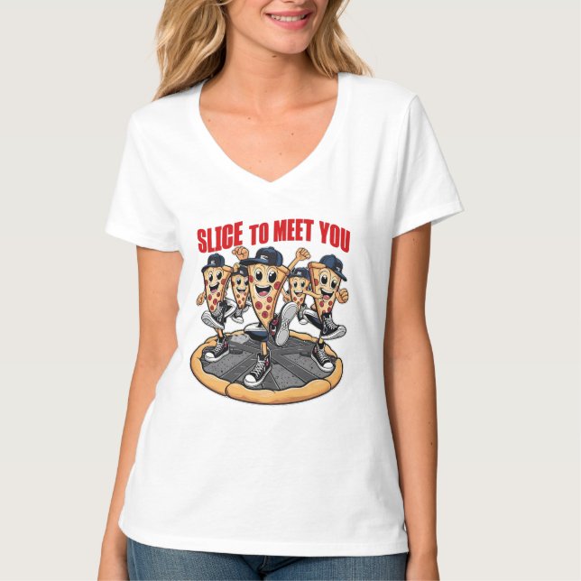 Camiseta Slice Para Conocerte De La Divertida Pizza (Anverso)