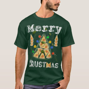 Camiseta Slices Pizza Nochebuena Iluminación de árbol de na