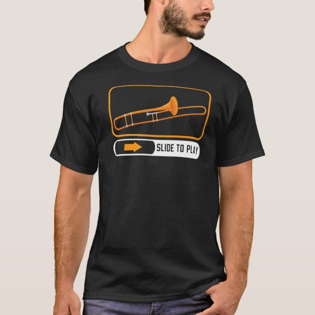 Camiseta Slide To Play Musical Instrument Musician Trombone (Anverso)