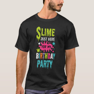Camiseta Slime Acá Para Mi Fiesta De Cumpleaños Bella Azul