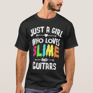 Camiseta Slime Y Guitars Para Mujeres Chicas