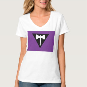 Camiseta SlipperyJoe bandera del orgullo lesbiano poderoso 
