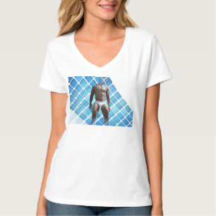 Camiseta SlipperyJoe hombre muscular seis empates abs macho