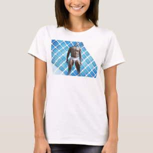 Camiseta SlipperyJoe hombre muscular seis empates abs macho