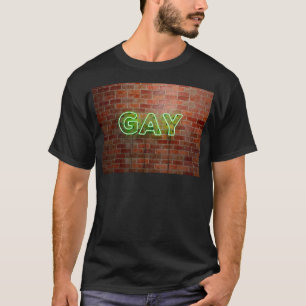 Camiseta SlipperyJoe iluminó el letrero de neón gay brillan