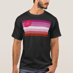 Camiseta SlipperyJoe lipstick bandera de orgullo lesbiana f