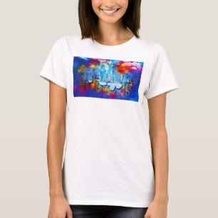 Camiseta SlipperyJoe NYC grafiti luna rodeada de nubes dram