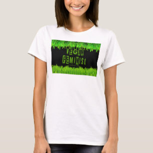 Camiseta SlipperyJoe's atención vegana feminista que llama
