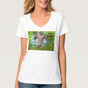 Camiseta SlipperyJoe's blanco muscular hombre sexy speedo n