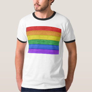 Camiseta SlipperyJoe's clásico arcoíris táctil artesanal