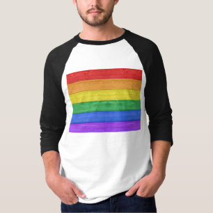 Camiseta SlipperyJoe's clásico arcoíris táctil hecho a mano