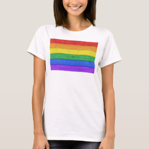 Camiseta SlipperyJoe's clásico arcoíris táctil hecho a mano