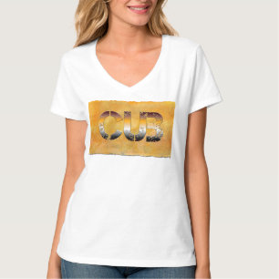 Camiseta SlipperyJoe's cub bear words gold brown tan white