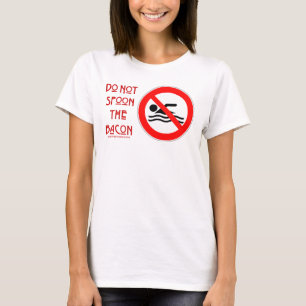 Camiseta SlipperyJoe's Do Not Spoon Bacon red Advertencia m