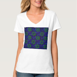 Camiseta SlipperyJoe's Hanukkah filas verdes Estrellas de D
