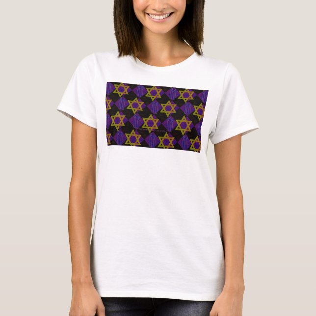 Camiseta SlipperyJoe's Hanukkah-themed image golden yellow  (Anverso)