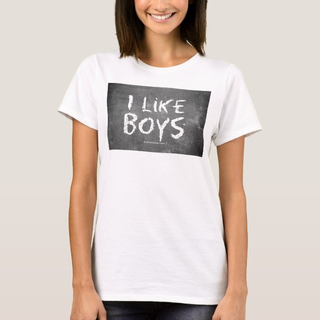Camiseta SlipperyJoe's I Like Boys sucia tiza la oscuridad (Anverso)