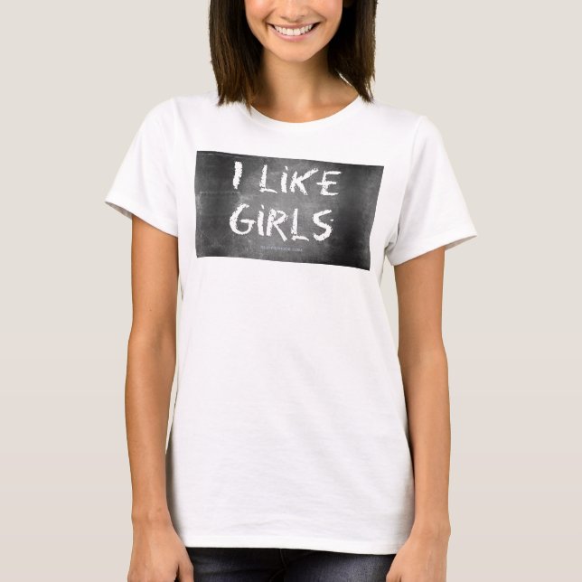 Camiseta SlipperyJoe's I Like Chicas sucia pizarra de tiza  (Anverso)