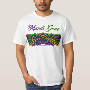 Camiseta SlipperyJoe's Mardi Gras Bead Necklaces purple gol