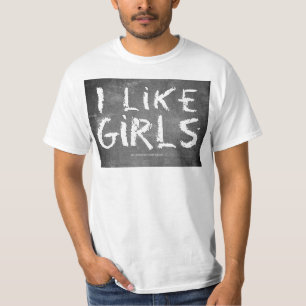 Camiseta SlipperyJoe's Me gustan las chicas pizarra sucia o